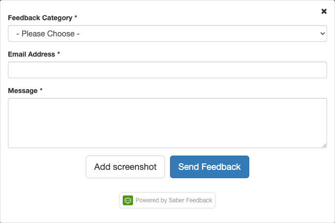 Saber Feedback's version 2 feedback form