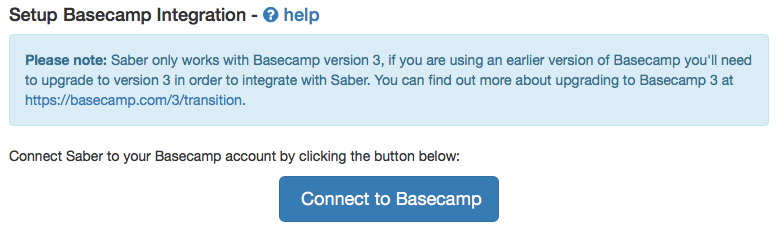 Basecamp Integration Stage 1
