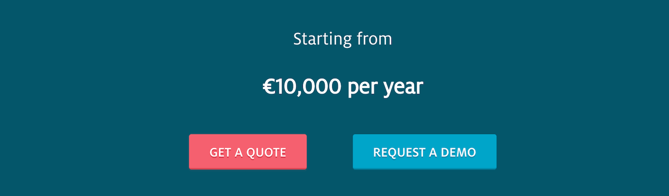 Usabilla pricing: starting from €10,000 a year